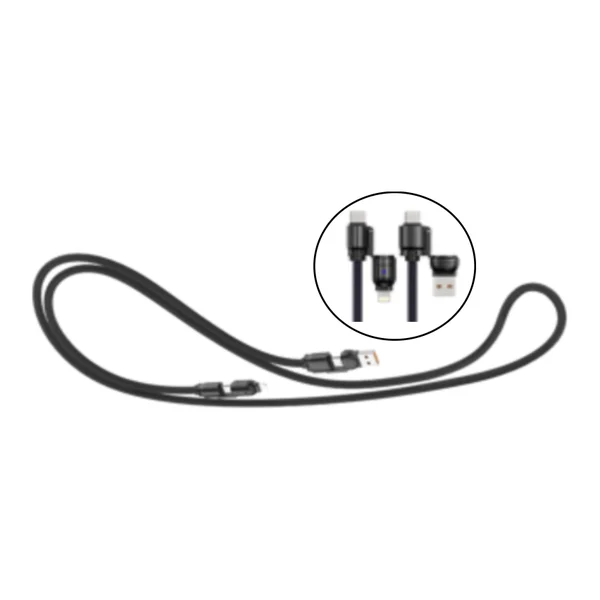 Cable G-TIDE 4 en 1 trenzado negro de 65 W